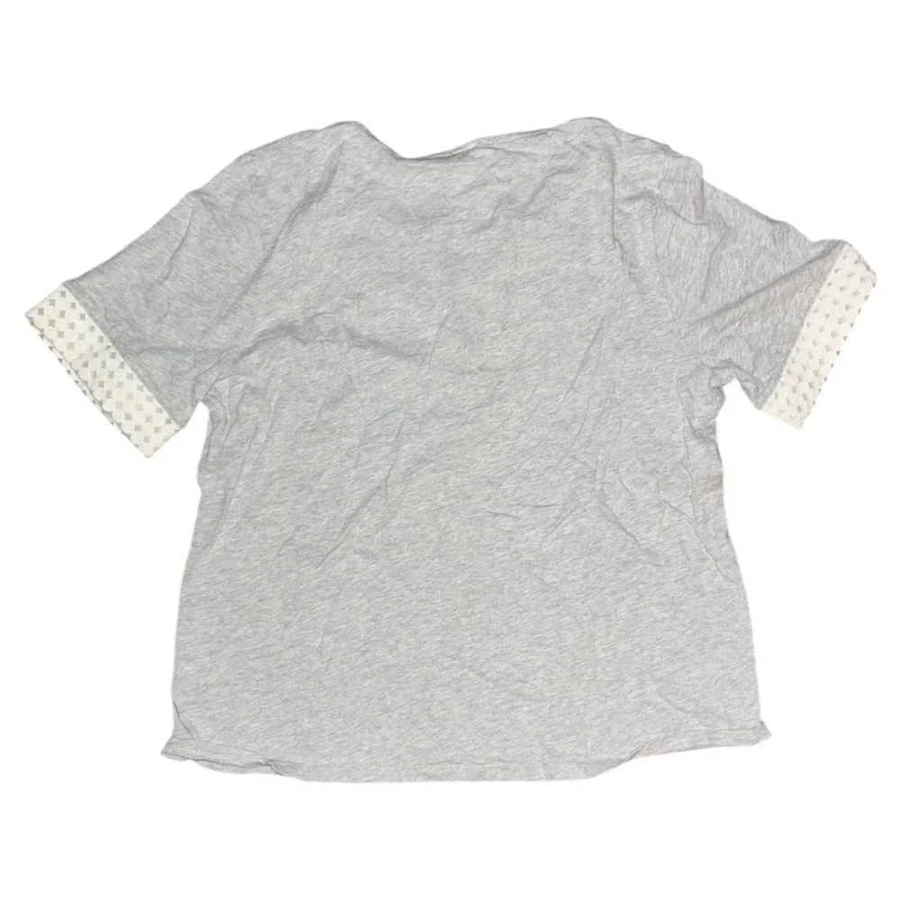 J. Crew Gray Embroidered Eyelet Tee T-shirt